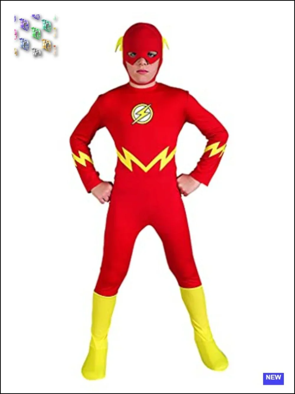 Kids Flash Superhero Costume Jumpsuit & Mask Officially Licensed